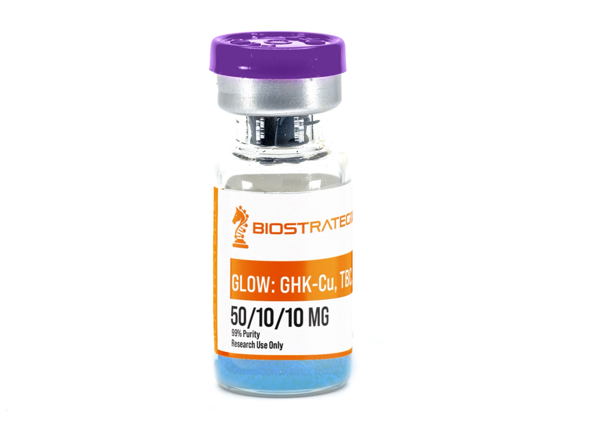 Frasco do composto GLOW (GHK + TB + BPC) — uso exclusivo em pesquisa