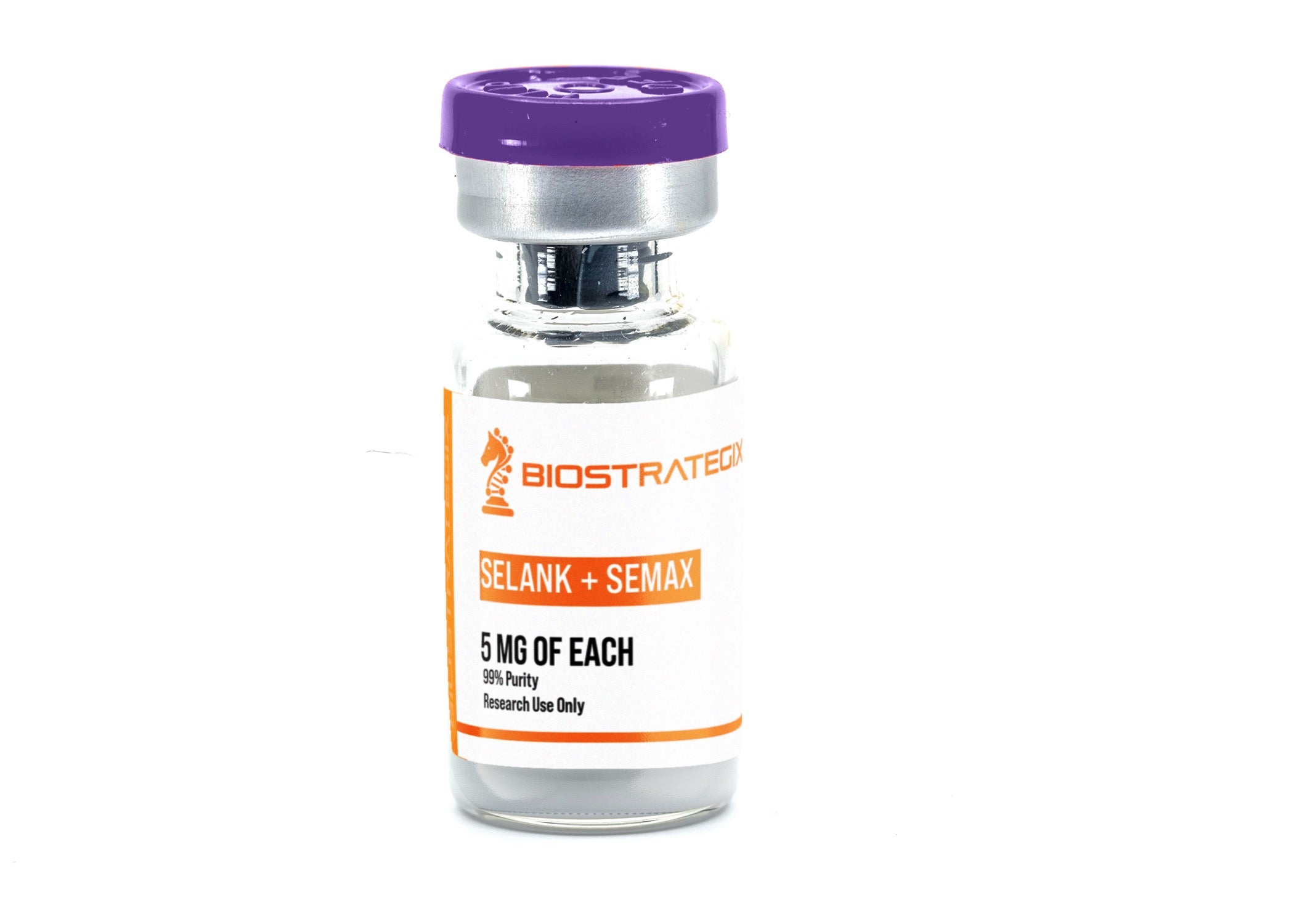 Frasco do composto Selank + Semax — uso exclusivo em pesquisa